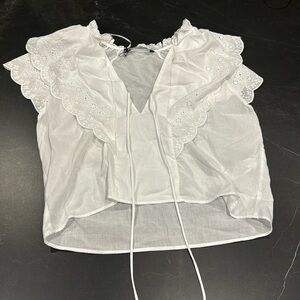 Zara women’s blouse. White. Size Large.